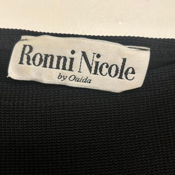 Vintage Y2K Ronni Nicole Black Tank Top Size L Beaded Hem Gypsy Fringe - Picture 4 of 5